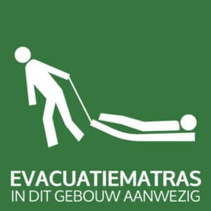 Evacuatiematras panoramisch pictogram