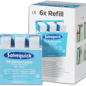 Salvequick 6796 navulling detecteerbare vingerpleisters HACCP 6-pack